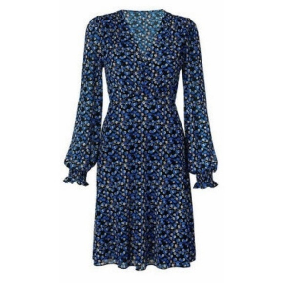 CAbi 5772 The Ten Dress NWOT blue mini print size Large - Picture 5 of 9